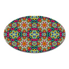 Jewel Tiles Kaleidoscope Oval Magnet by WolfepawFractals