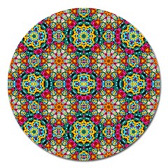 Jewel Tiles Kaleidoscope Magnet 5  (round) by WolfepawFractals