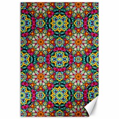 Jewel Tiles Kaleidoscope Canvas 12  X 18   by WolfepawFractals