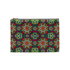 Jewel Tiles Kaleidoscope Cosmetic Bag (medium)  by WolfepawFractals