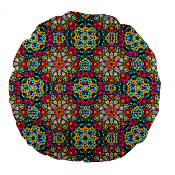 Jewel Tiles Kaleidoscope Large 18  Premium Round Cushions