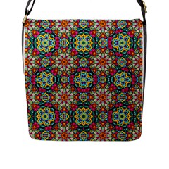 Jewel Tiles Kaleidoscope Flap Messenger Bag (l)  by WolfepawFractals