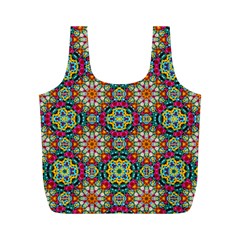 Jewel Tiles Kaleidoscope Full Print Recycle Bags (m)  by WolfepawFractals