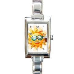 Cartoon Sun Rectangle Italian Charm Watch