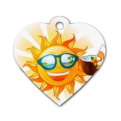 Cartoon Sun Dog Tag Heart (Two Sides)