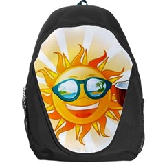 Cartoon Sun Backpack Bag by LimeGreenFlamingo