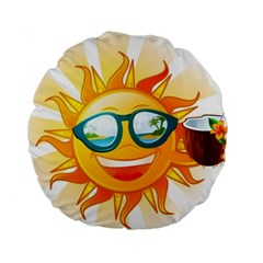 Cartoon Sun Standard 15  Premium Round Cushions