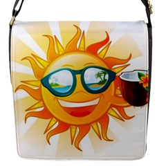 Cartoon Sun Flap Messenger Bag (s) by LimeGreenFlamingo