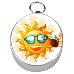 Cartoon Sun Silver Compasses