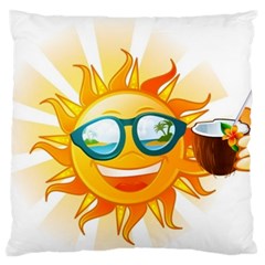 Cartoon Sun Large Flano Cushion Case (Two Sides)