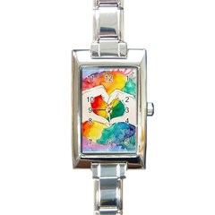 Pride Love Rectangle Italian Charm Watch by LimeGreenFlamingo