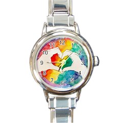 Pride Love Round Italian Charm Watch by LimeGreenFlamingo