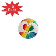 Pride Love 1  Mini Magnet (10 Pack)  by LimeGreenFlamingo