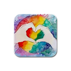 Pride Love Rubber Square Coaster (4 pack) 