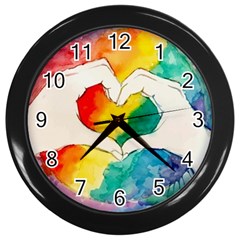 Pride Love Wall Clocks (Black)