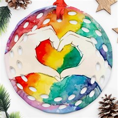 Pride Love Round Filigree Ornament (Two Sides)