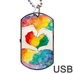 Pride Love Dog Tag USB Flash (One Side)