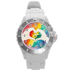 Pride Love Round Plastic Sport Watch (l) by LimeGreenFlamingo