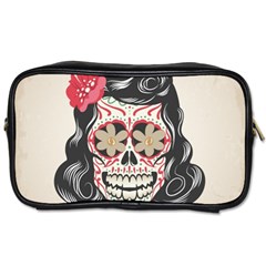 Woman Sugar Skull Toiletries Bags 2-side by LimeGreenFlamingo