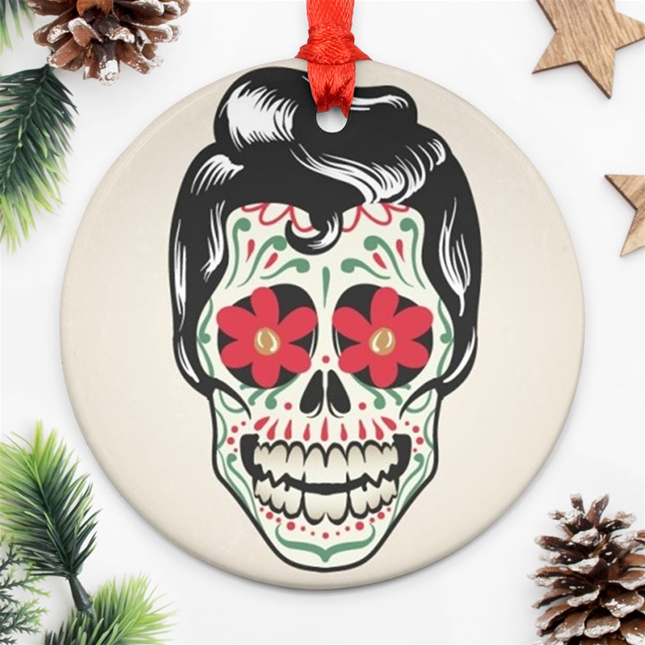 Man Sugar Skull Ornament (Round)