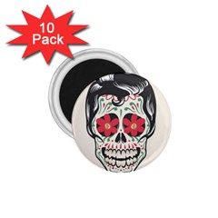 Man Sugar Skull 1 75  Magnets (10 Pack)  by LimeGreenFlamingo