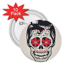 Man Sugar Skull 2 25  Buttons (10 Pack)  by LimeGreenFlamingo