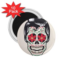 Man Sugar Skull 2 25  Magnets (10 Pack)  by LimeGreenFlamingo