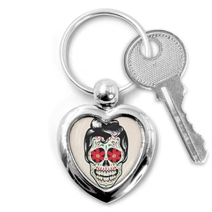 Man Sugar Skull Key Chains (Heart) 