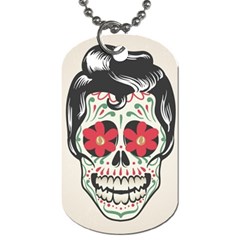 Man Sugar Skull Dog Tag (one Side) by LimeGreenFlamingo