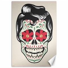 Man Sugar Skull Canvas 12  X 18   by LimeGreenFlamingo