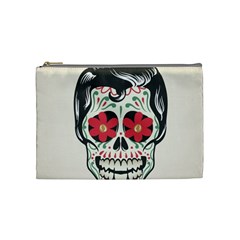 Man Sugar Skull Cosmetic Bag (medium)  by LimeGreenFlamingo