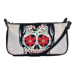 Man Sugar Skull Shoulder Clutch Bags by LimeGreenFlamingo