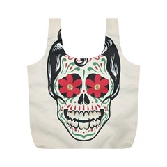 Man Sugar Skull Full Print Recycle Bags (m)  by LimeGreenFlamingo