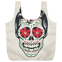 Man Sugar Skull Full Print Recycle Bags (l)  by LimeGreenFlamingo