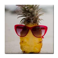 Pineapple With Sunglasses Tile Coasters by LimeGreenFlamingo