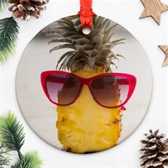 Pineapple With Sunglasses Ornament (round) by LimeGreenFlamingo