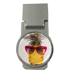 Pineapple With Sunglasses Money Clips (round)  by LimeGreenFlamingo