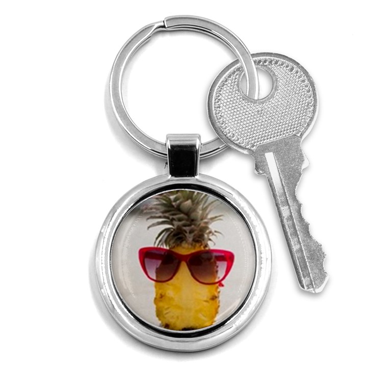 Pineapple With Sunglasses Key Chains (Round) 