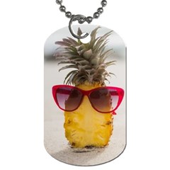 Pineapple With Sunglasses Dog Tag (one Side)