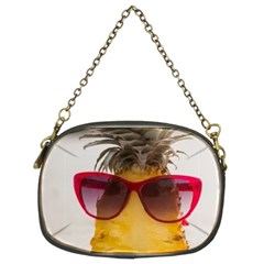 Pineapple With Sunglasses Chain Purses (two Sides)  by LimeGreenFlamingo