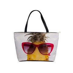 Pineapple With Sunglasses Shoulder Handbags by LimeGreenFlamingo