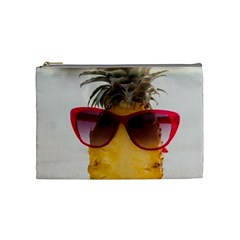 Pineapple With Sunglasses Cosmetic Bag (medium)  by LimeGreenFlamingo