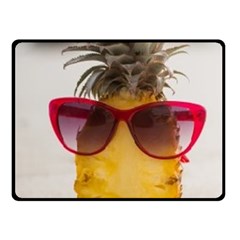 Pineapple With Sunglasses Fleece Blanket (small) by LimeGreenFlamingo