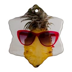 Pineapple With Sunglasses Snowflake Ornament (two Sides)