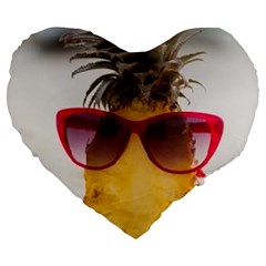 Pineapple With Sunglasses Large 19  Premium Heart Shape Cushions