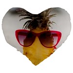 Pineapple With Sunglasses Large 19  Premium Heart Shape Cushions Back