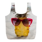 Pineapple With Sunglasses Full Print Recycle Bags (L)  Front