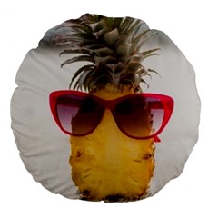 Pineapple With Sunglasses Large 18  Premium Flano Round Cushions