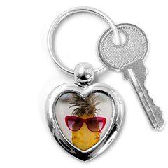 Pineapple With Sunglasses Key Chains (heart)  by LimeGreenFlamingo