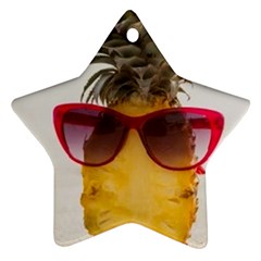 Pineapple With Sunglasses Star Ornament (two Sides) by LimeGreenFlamingo